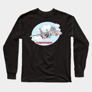 Tomcat Cartoon VF-111 Sundowners Long Sleeve T-Shirt